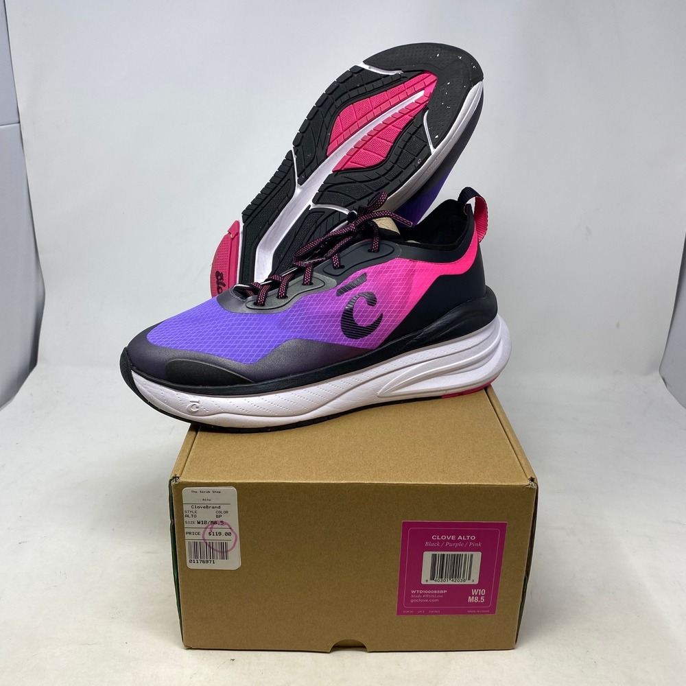Clove Alto Nursing Shoes Womens 10 Mens‎ 8.5 Purple Pink Black Gradient Sneakers